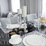 Dom w&nbsp;Markach jadalnia. Projekt wnętrza Miśkiewicz Design