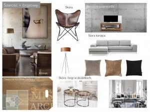 Skóra i&nbsp;beton inspiracje projektowanie wnętrz