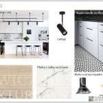 Nowoczesna kuchnia biel, czarny i&nbsp;stal. Inspiracje moodboards projektowanie wnętrz Miśkiewicz Design