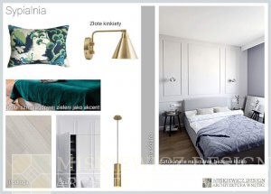 Szmaragdowy Akcent. Projektowanie Wnętrz Inspiracje. Moodboards Miśkiewicz Design